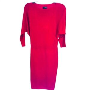 Elegant Red Midi Sweater Dress